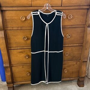 Talbots Black vest with Cream Trim